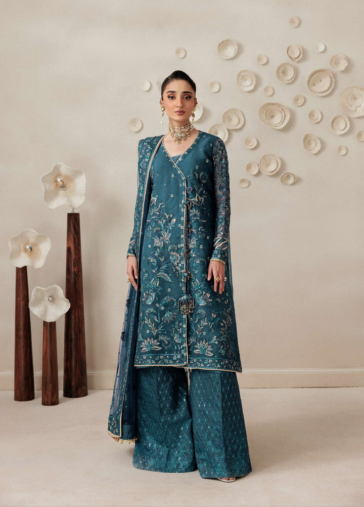 Aik Shaam by AIK Atelier Unstitched Organza Embroidered 3 Piece Suit AIK26US D-04 - Wedding Collection