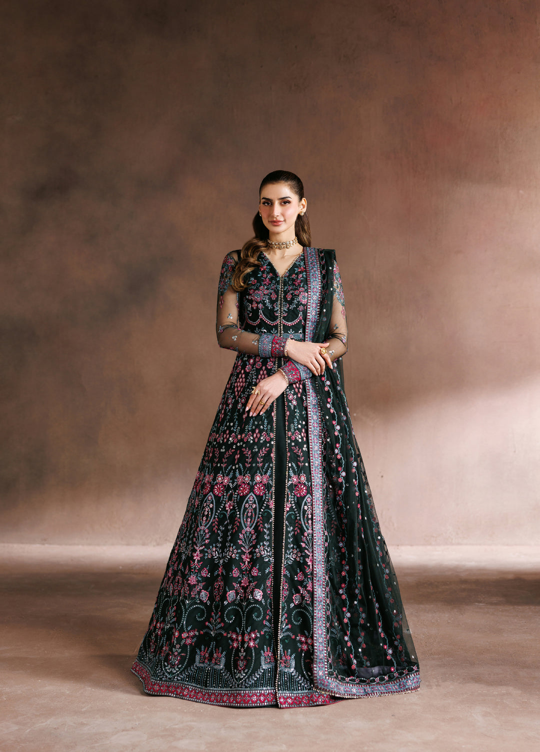 Zaryah by Zarif Unstitched Embroidered Net 3 Piece Suit ZR26UZF ZF-ZYR-PARWAN-03 - Festive Collection