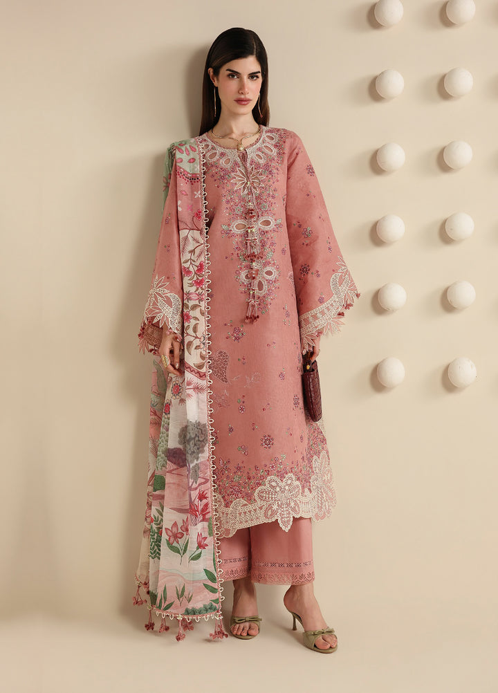 Iris by Jazmin Unstitched Embroidered Jacquard Lawn 3 Piece Suit JZ26ULI IL26-D04 - Eid Collection