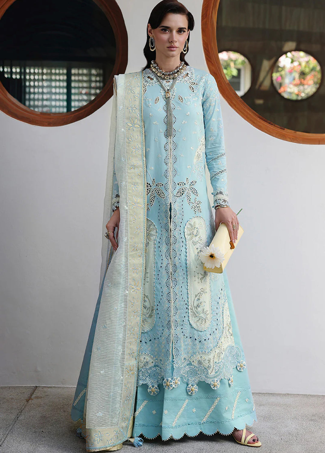Qalamkar Chikankari Unstitched Embroidered Lawn 3 Piece Suit QLK26UCL CM-05 Nayra - Summer Collection