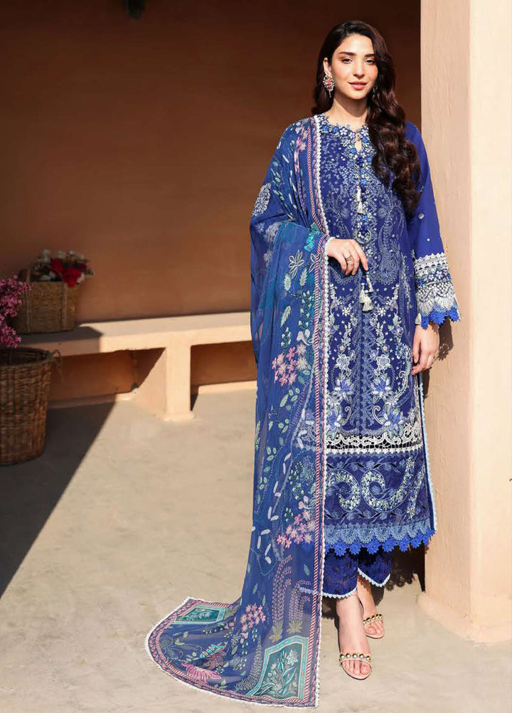 Summer Reverie by Roheenaz Unstitched Embroidered Lawn 3 Piece Suit RN26USR D-6 LUNARA - Festive Collection