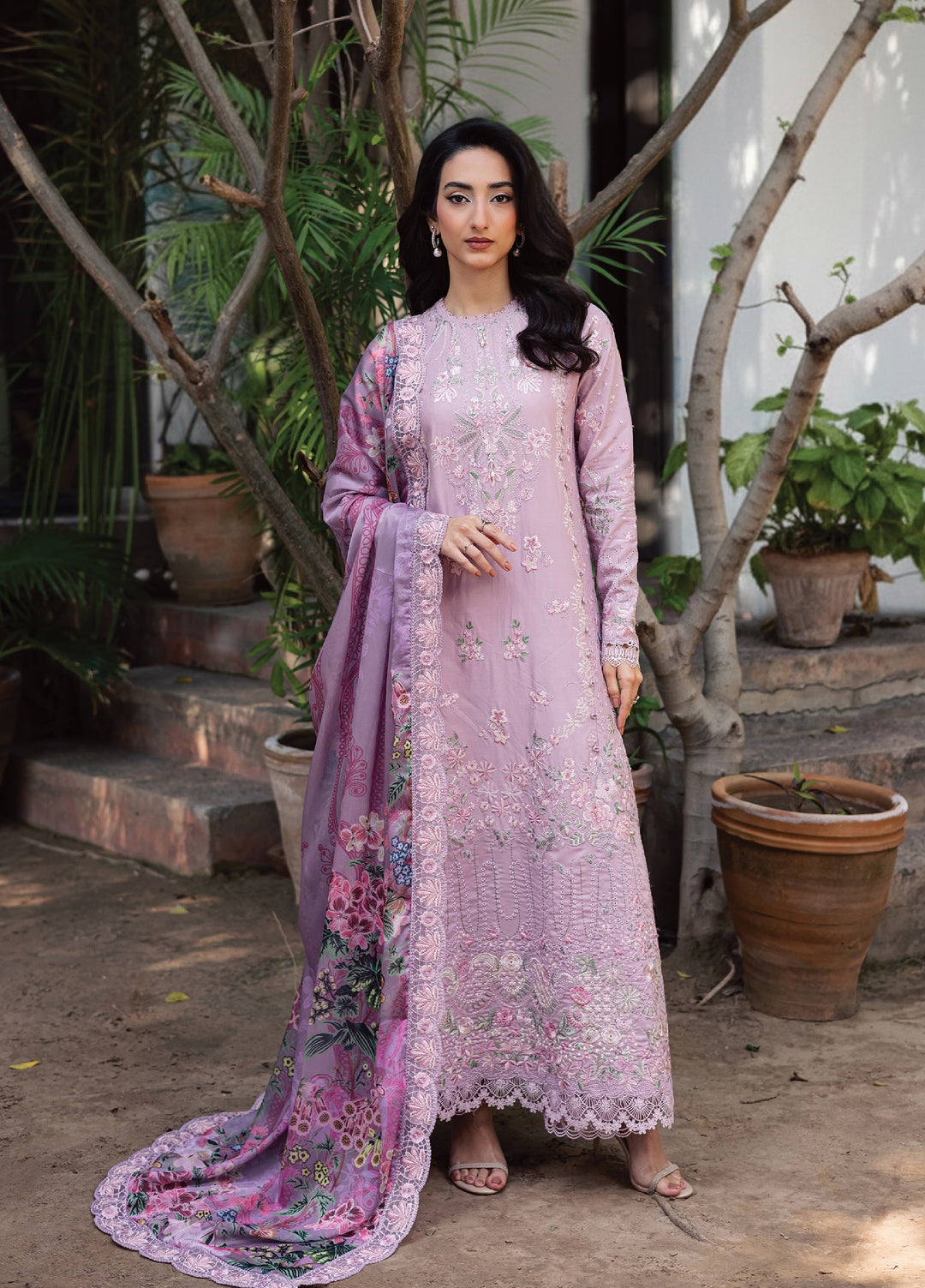 Celia by Zarposh Unstitched Embroidered Luxury Lawn 3 Piece Suit ZR26UCL BLUSHIA - Festive Collection