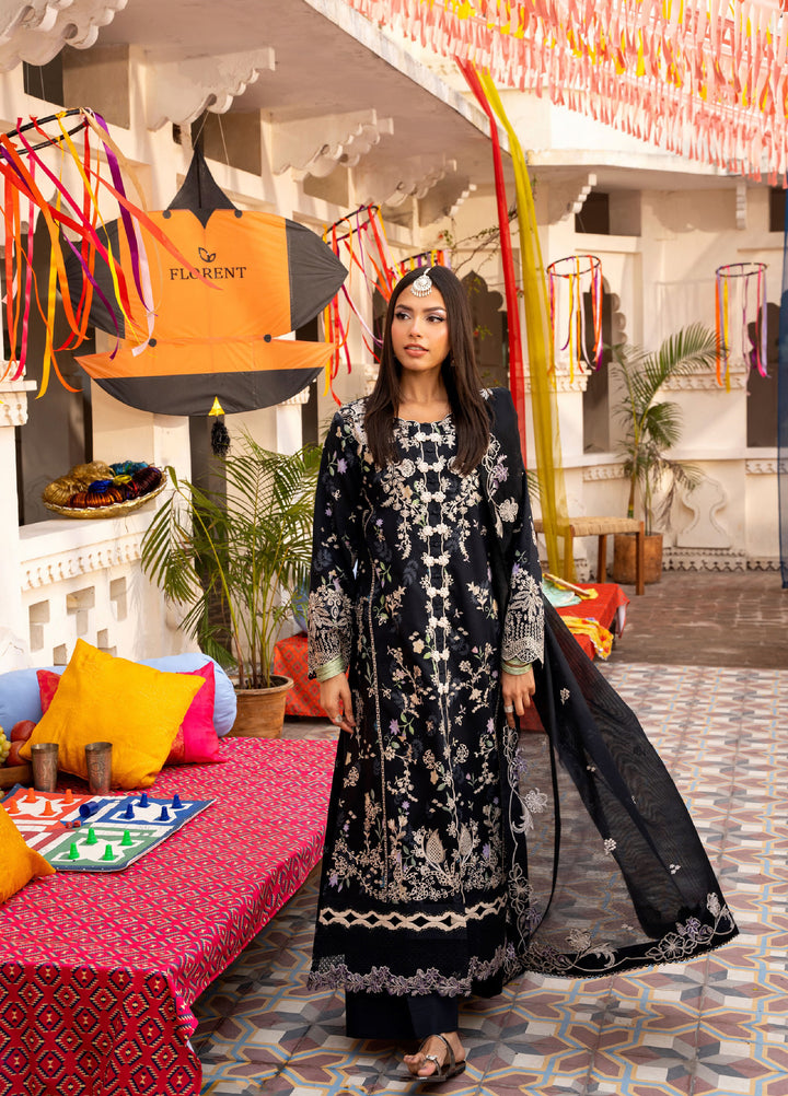 Basant Chikankari by Florent Unstitched Embroidered Luxury Lawn 3 Piece Suit FL26UBC FZ-8A - Summer Collection