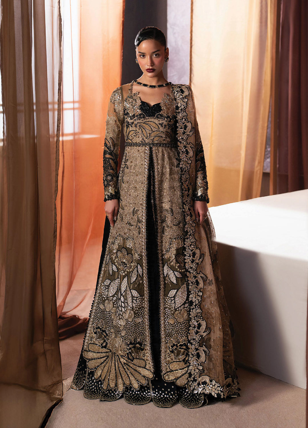 Hayat by Afrozeh Unstitched Organza Embroidered Suits 3 Piece AF25HU AFH-25-02 RAYYAN - Festive Collection