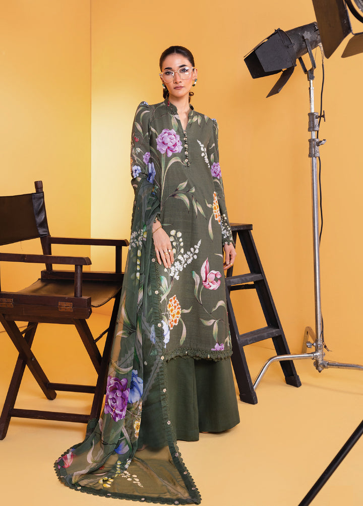 M Basics By Maria B Unstitched Digital Printed Linen 3 Piece MB25UW 1103-B - Winter Collection