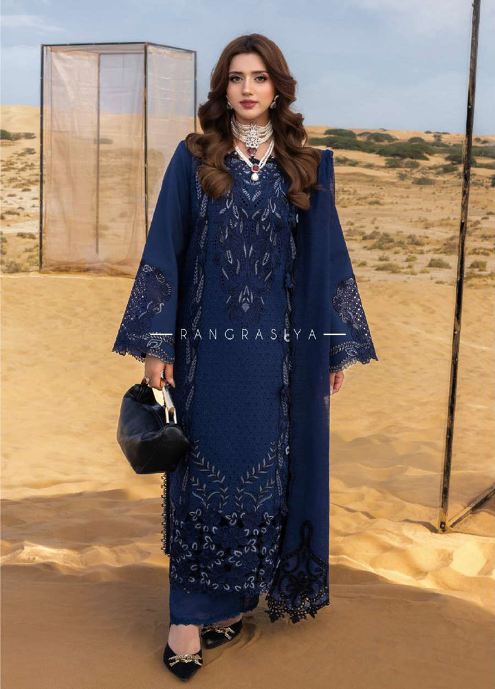 Rang Rasiya Premium Unstitched Embroidered Lawn 3 Piece Suit RR26UP D-15 Natalia - Festive Collection