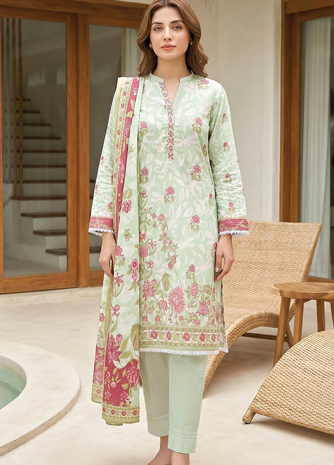 Summer Prints by Lakhany Unstitched Printed Lawn 3 Piece Suit LSM26USP LG-SG-0114 - Summer Collection