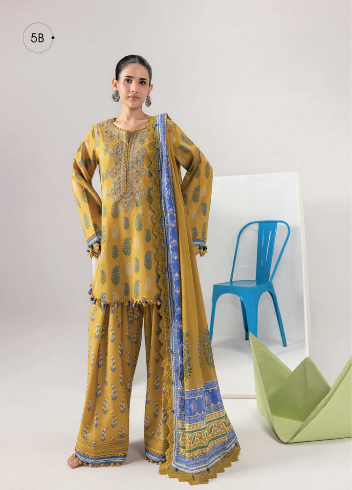 M Basics by Maria B Unstitched Embroidered Lawn 3 Piece Suit MB26UMB MB-CUSV13-5B - Summer Collection