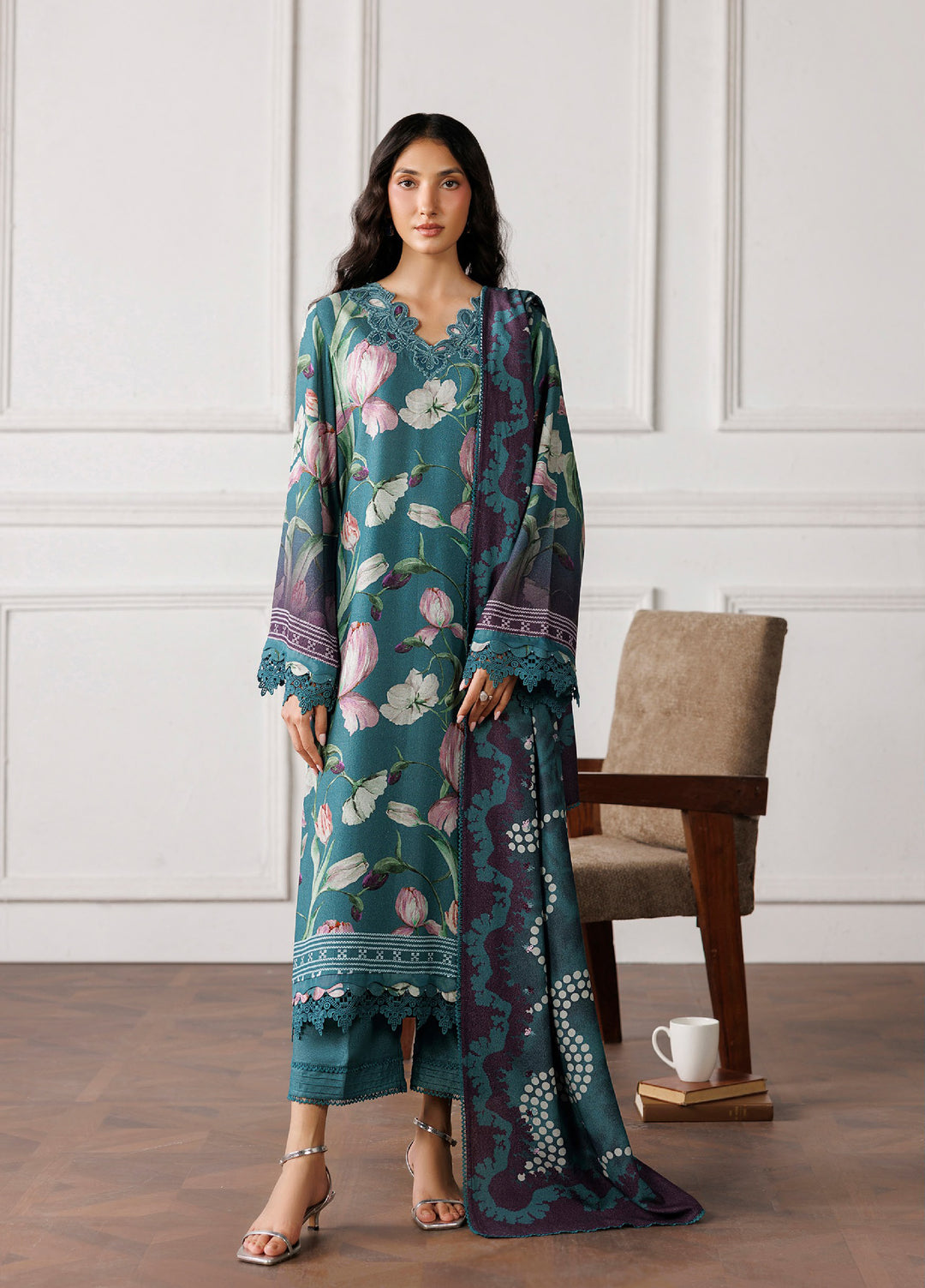 Kaya by Daria Unstitched Embroidered Karandi 3 Piece Suit DN26UKK DA-129 - Casual Collection
