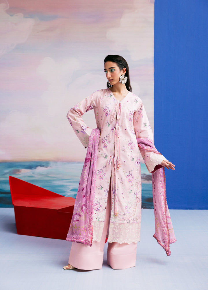 Zync by Florent Unstitched Embroidered Printkari Lawn 3 Piece Suit FL26UZP FZ-4B - Summer Collection