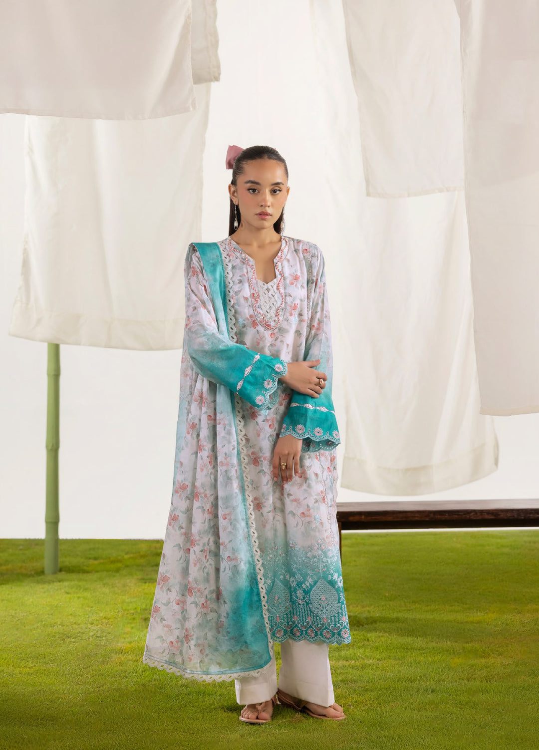 Bagheecha by Gul Ahmed Unstitched Embroidered Lawn 3 Piece Suit GA26ULB CL62452 - Casual Collection