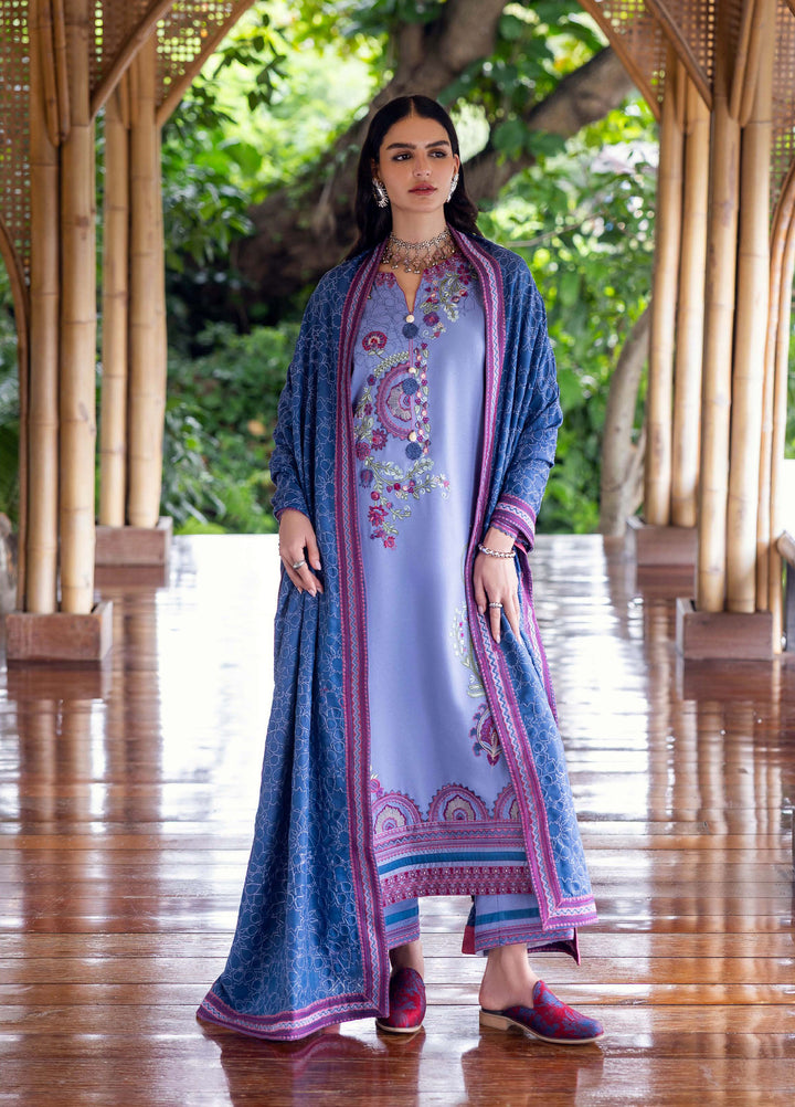 Symphony Hemline by Mushq Unstitched Karandi Embroidered 3 Piece MU25SK River Hush - Winter Collection
