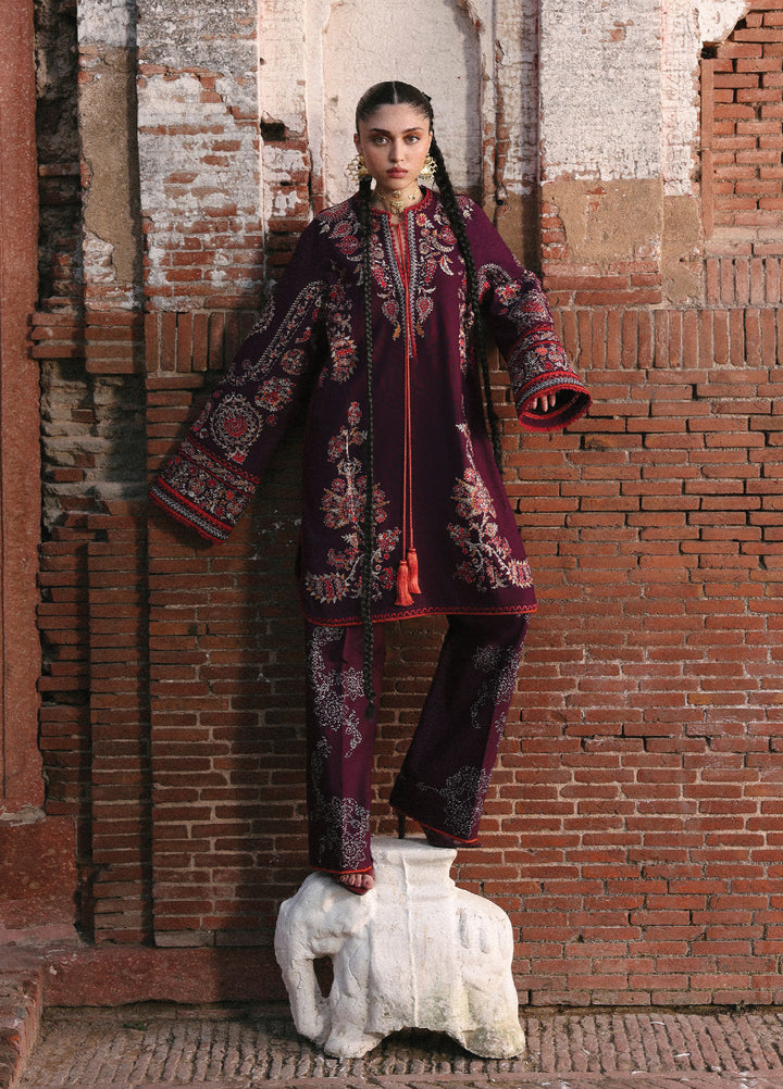 Jugnu by Hussain Rehar Unstitched Khaddar Embroidered Suits 3 Piece HRR25JK Laleh - Winter Collection