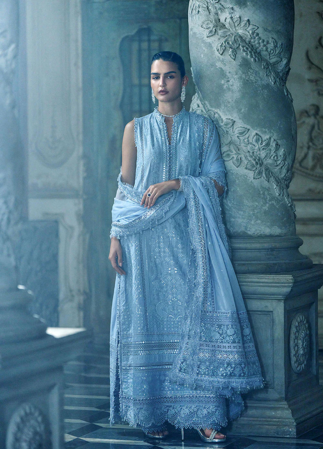 Sobia Nazir Unstitched Embroidered Luxury Lawn 3 Piece Suit SN26ULE D-02 B - Eid Collection