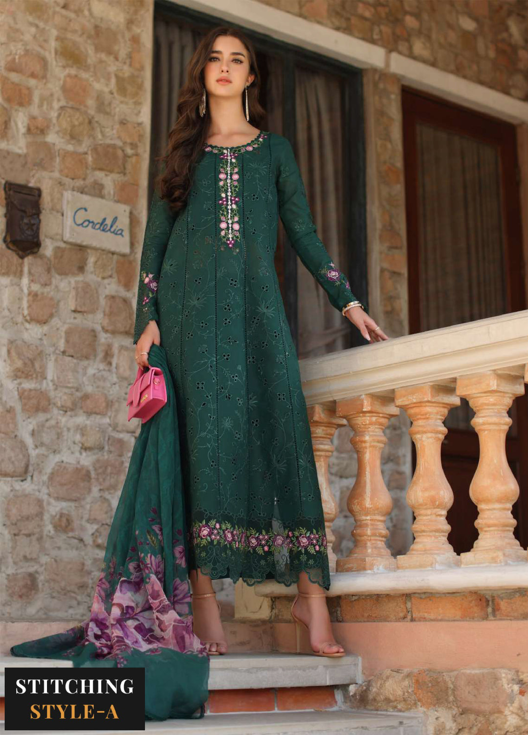 Noor by Saadia Asad Unstitched Embroidered Luxury Lawn 3 Piece Suit SA26UNL D1A-SORINA - Eid Collection