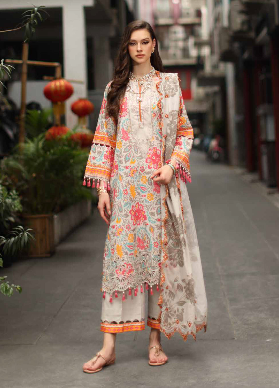 Signature by Charizma Unstitched Printed Lawn 3 Piece Suit CHR26USL CS6-08 - Summer Collection
