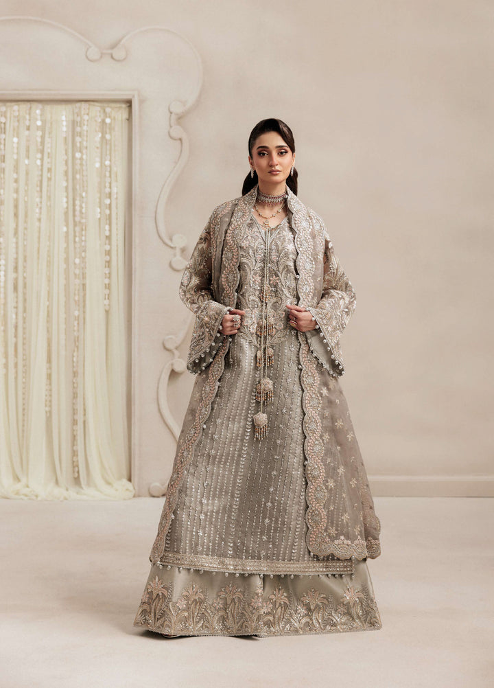 Aik Shaam by AIK Atelier Unstitched Organza Embroidered 3 Piece Suit AIK26US D-02 - Wedding Collection