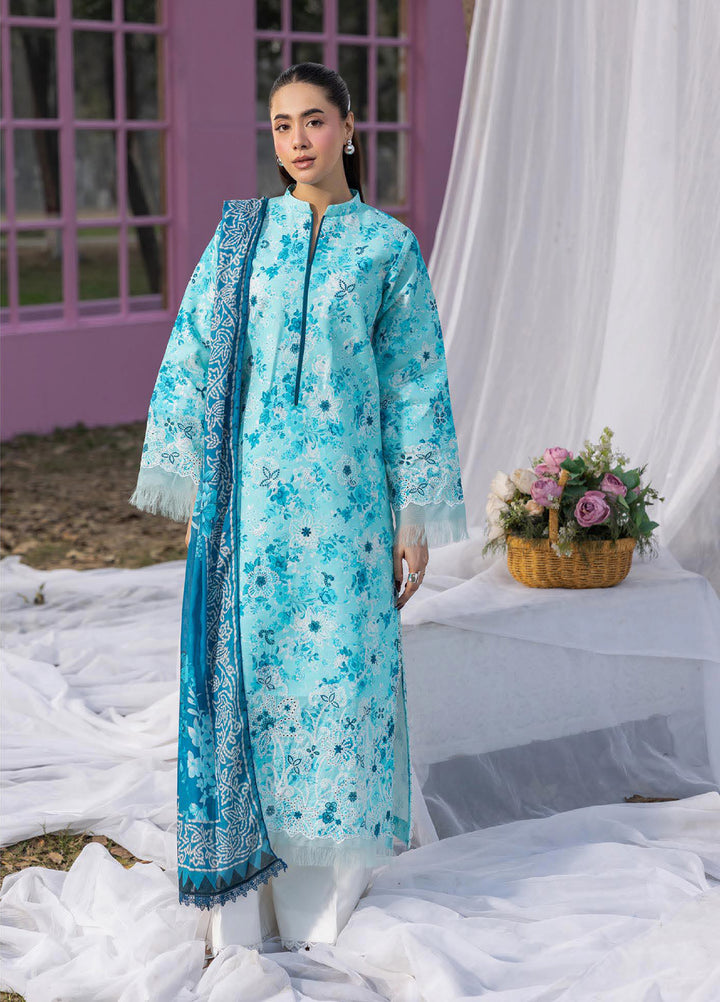 Summer Printkari Exclusive by RajBari Unstitched Embroidered Lawn 3 Piece Suit RB26USP D-02 - Casual Collection