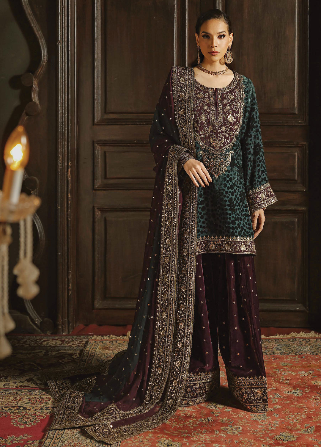 Signora by Charizma Unstitched Velvet Embroidered Suits 3 Piece CRZ25SV CVT5-09 - Festive Collection