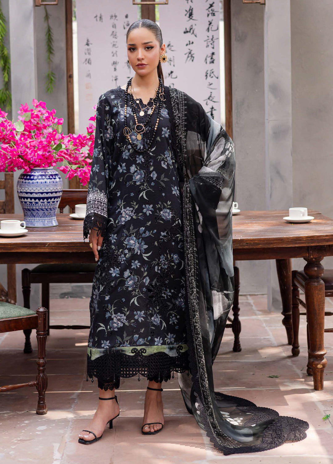 Bloom by Nureh Unstitched Embroidered Lawn 3 Piece Suit NU26UBL BL-11 - Festive Collection