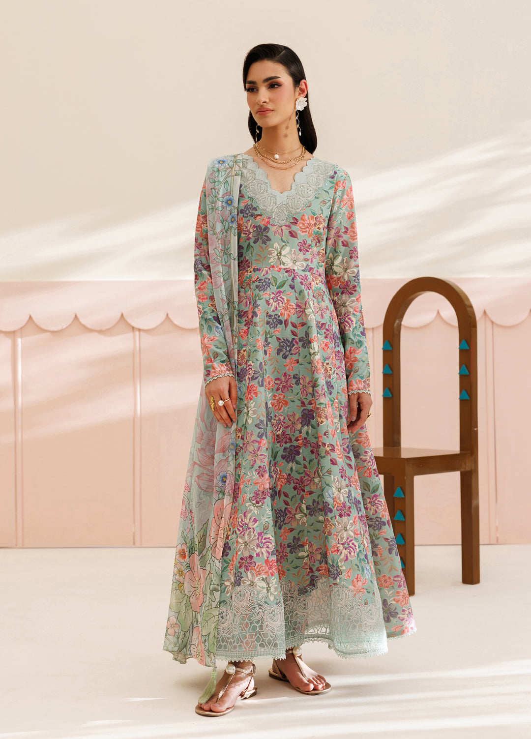 Azzal Unstitched Printed Lawn 3 Piece Suit AZL26UPL AZL-142 - Summer Collection