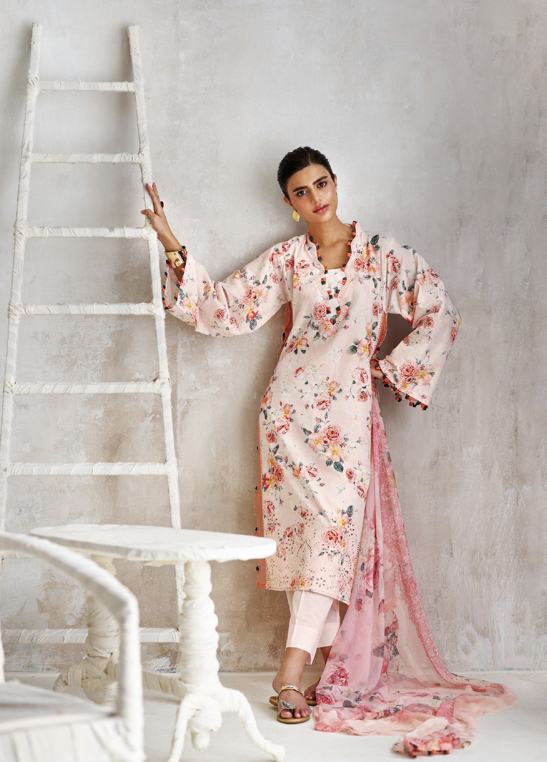The Luxe by Gul Ahmed Unstitched Embroidered Lawn 3 Piece Suit GA26ULL PIVOINE Rosée BM 62044 - Casual Collection