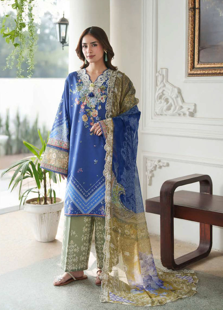 Whispered Florals by Roheenaz Unstitched Embroidered Lawn 3 Pcs Suit RNZ26UWF D-12 A GENTLE PETALS - Summer