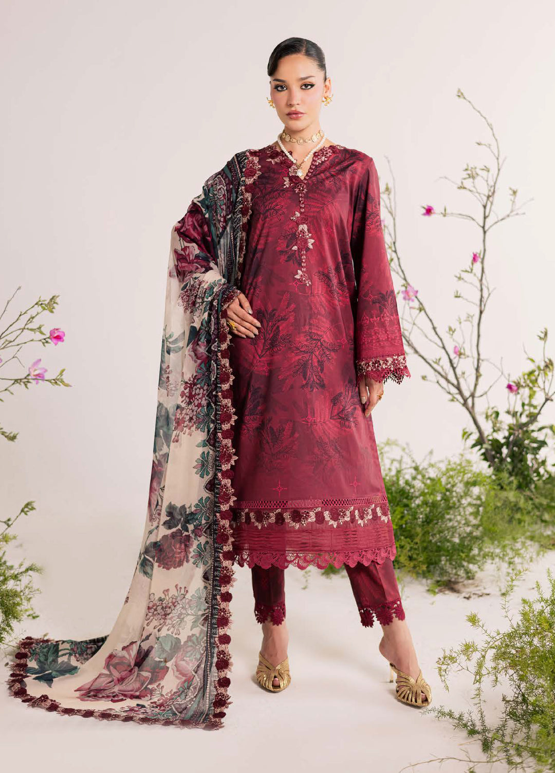 Daily Delight by Nureh Unstitched Embroidered Lawn 3 Piece Suit NU26UDDL DD-28 - Summer Collection