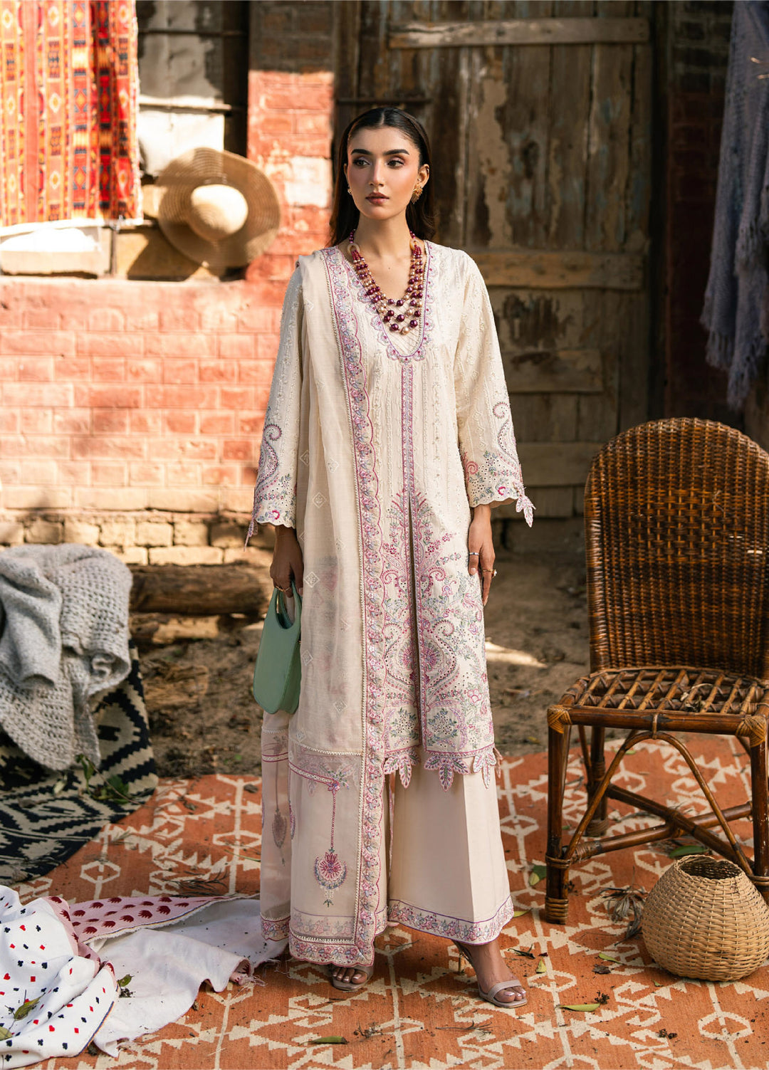 Aura of Flora by Zarizaa Unstitched Embroidered Luxury Lawn 3 Pcs Suit ZZ26UAFL ZA10-3ULE04W-2602 LOTUS - Summer