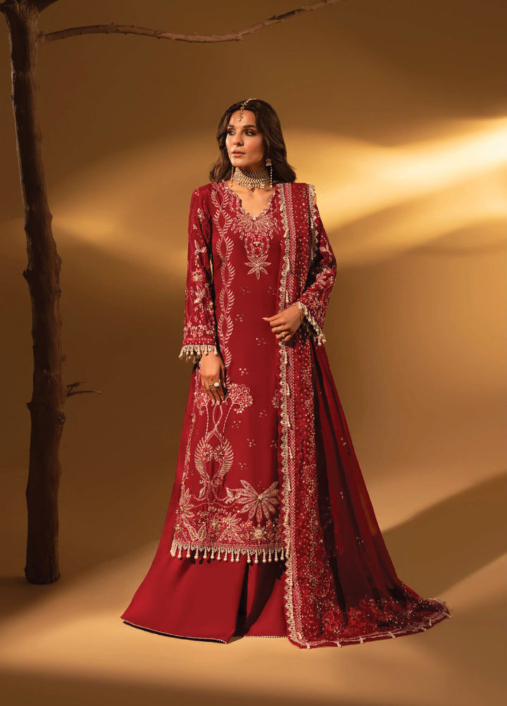 Aylin Unstitched Raw Silk Embroidered Suits 3 Piece AYL25US VELVORY - Festive Collection
