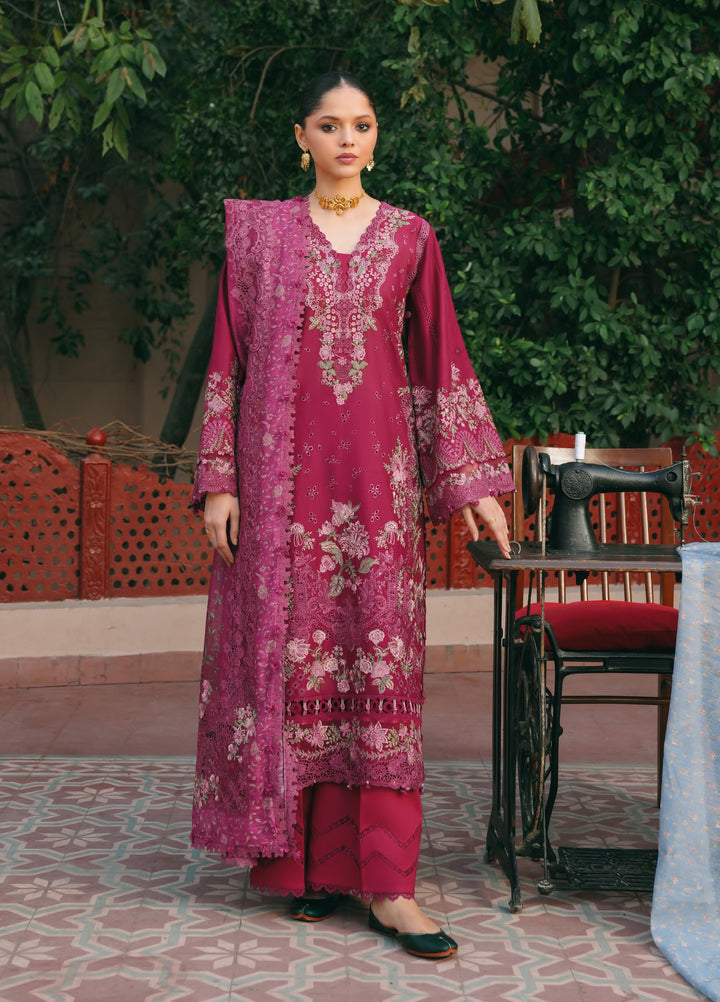 Ek Fasana by Kahf Premium Unstitched Embroidered Luxury Lawn 3 Piece Suit KHF26UFL KLB 7A NAVELI - Festive Collection