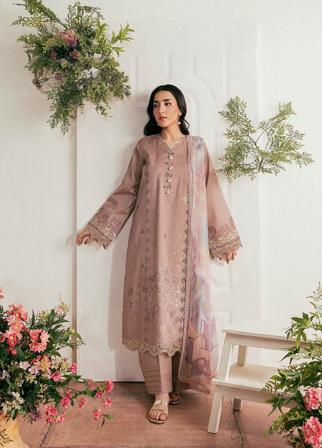 Zync by Florent Unstitched Embroidered Lawn 3 Piece Suit FL26ULZ FZ-8B - Summer Collection