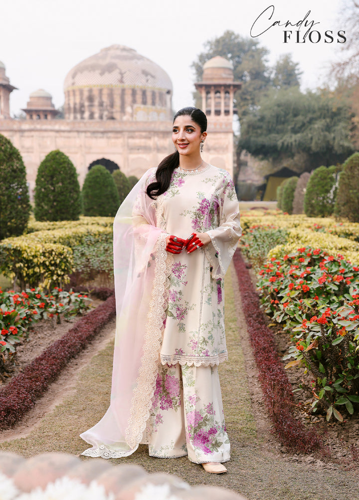 Cross Stitch Unstitched Embroidered Premium Lawn 3 Piece Suit CS26UCPL D11 CANDY FLOSS - Eid Collection