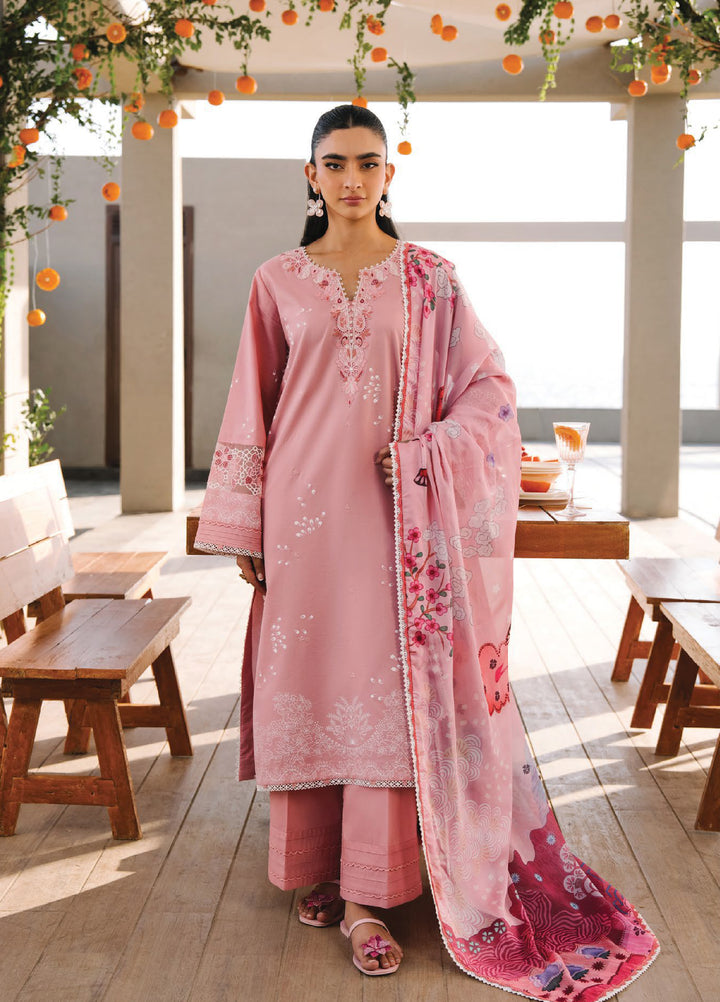Afsanah by Seran Unstitched Embroidered Lawn 3 Piece Suit SN26UAL D-7 Ziva - Summer Collection