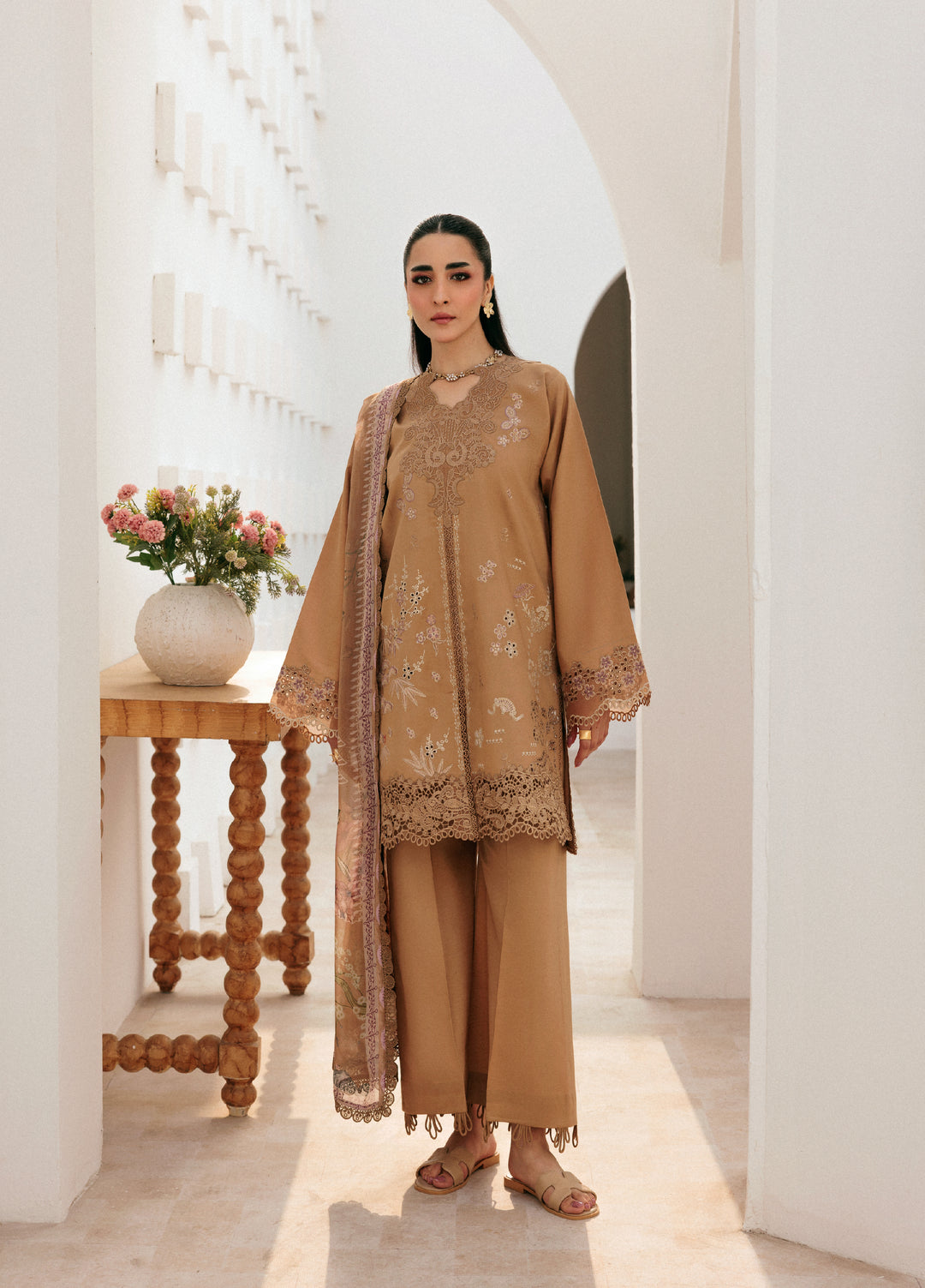 Zync by Florent Untitched Lawn Embroidered 3 Piece Suit FL26UZ FZ-7B - Summer Collection
