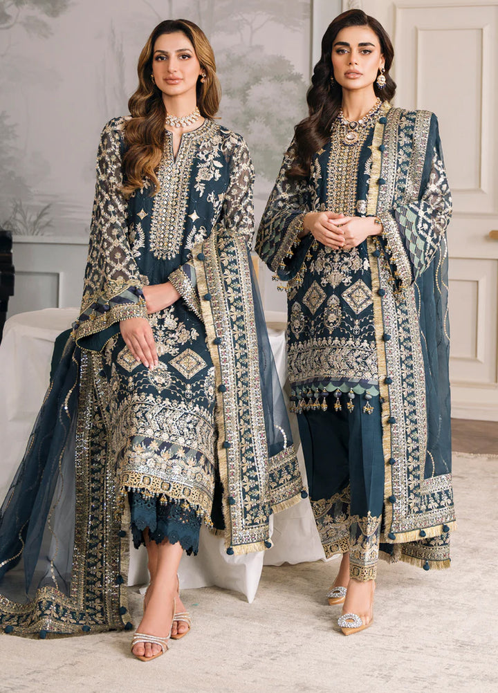 Chantelle by Baroque Unstitched Chiffon Embroidered Suits 3 Piece BQ25FC CH12-01 - Festive Collection
