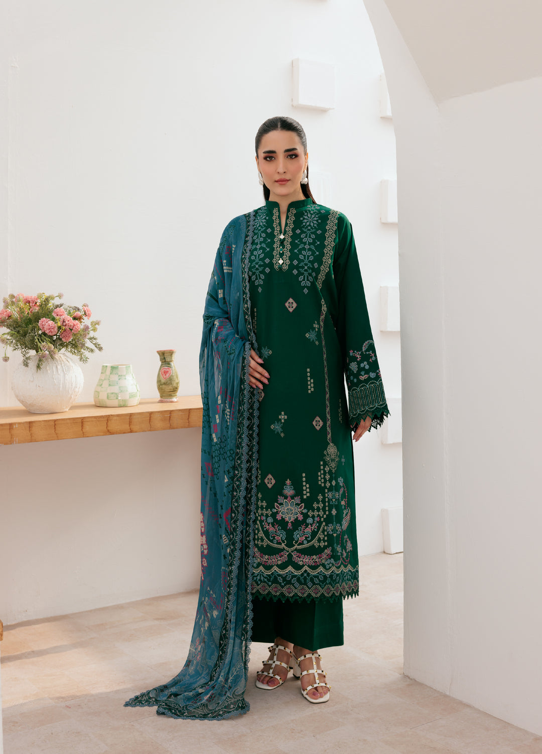 Zync by Florent Untitched Lawn Embroidered 3 Piece Suit FL26UZ FZ-8B - Summer Collection