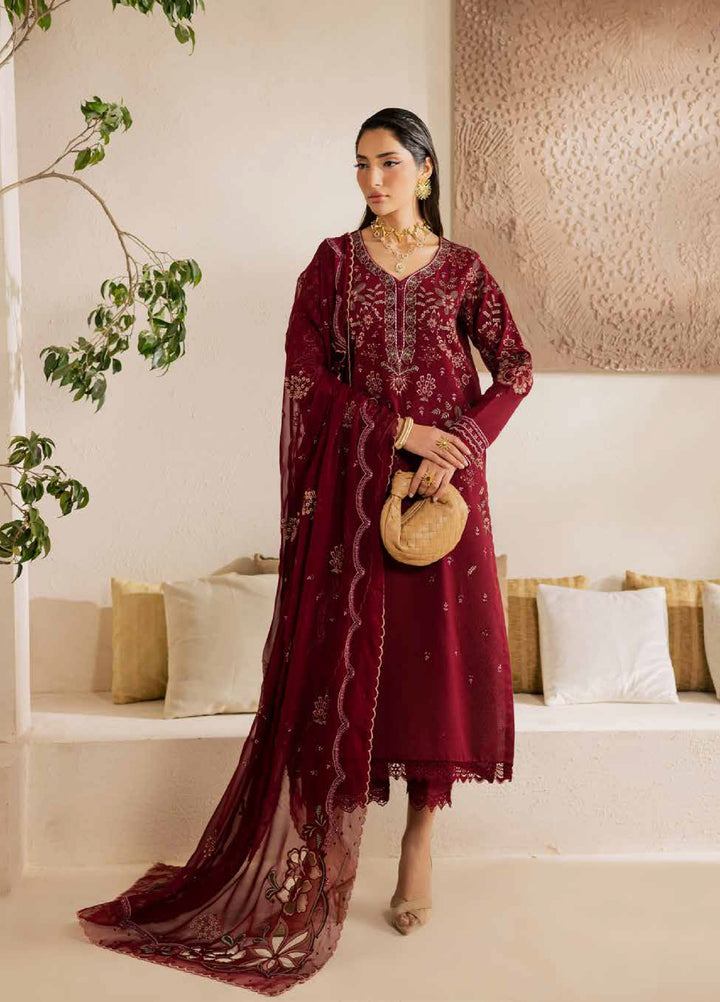 Nureh Exclusive Unstitched Lawn Karandi Embroidered 3 Piece Suit NU26UE NE-219 - Spring Collection