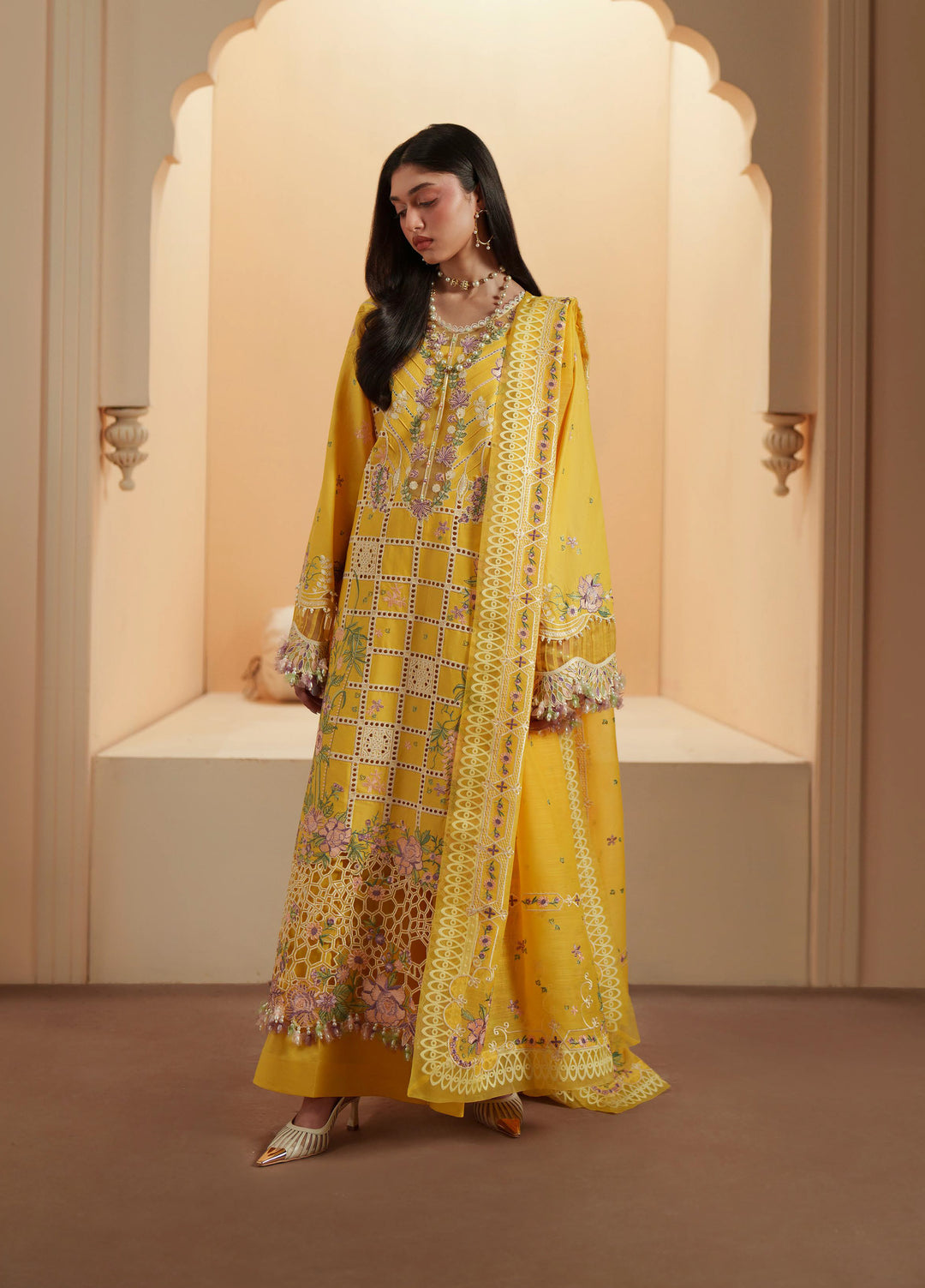 Mashriq by Bin Ilyas Unstitched Embroidered Lawn 3 Piece Suit BI26UML D111A - Festive Collection