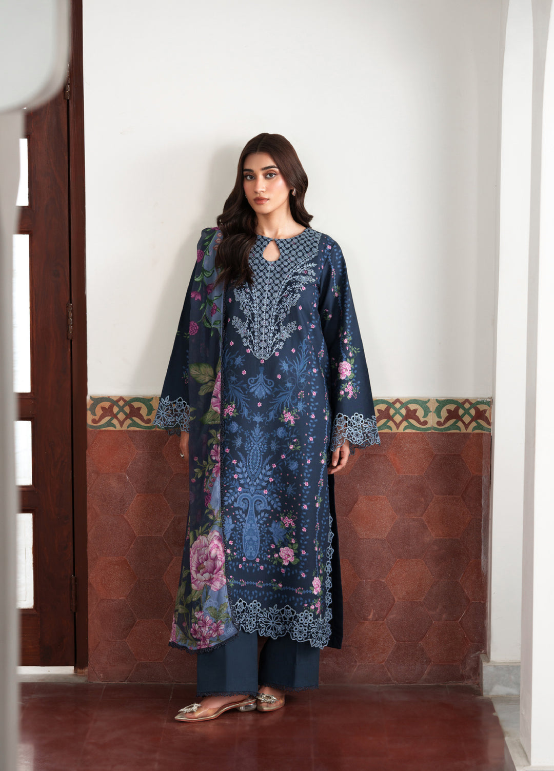 Summer Lines by Neeshay Unstitched Printed Lawn 3 Piece Suit NSH26ULS Noirelle - Eid Collection