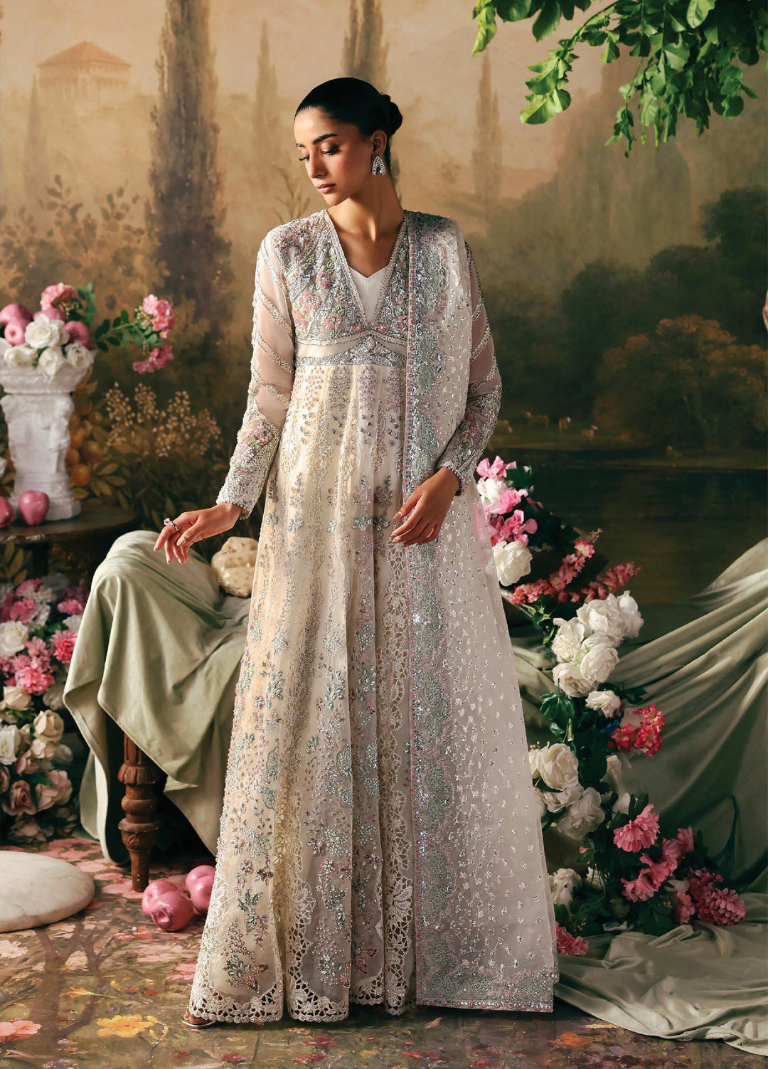 La Fuchsia by Afrozeh Unstitched Hand work Organza 3 Piece Suit AF26ULF Queen FWU-0077 - Festive Collection
