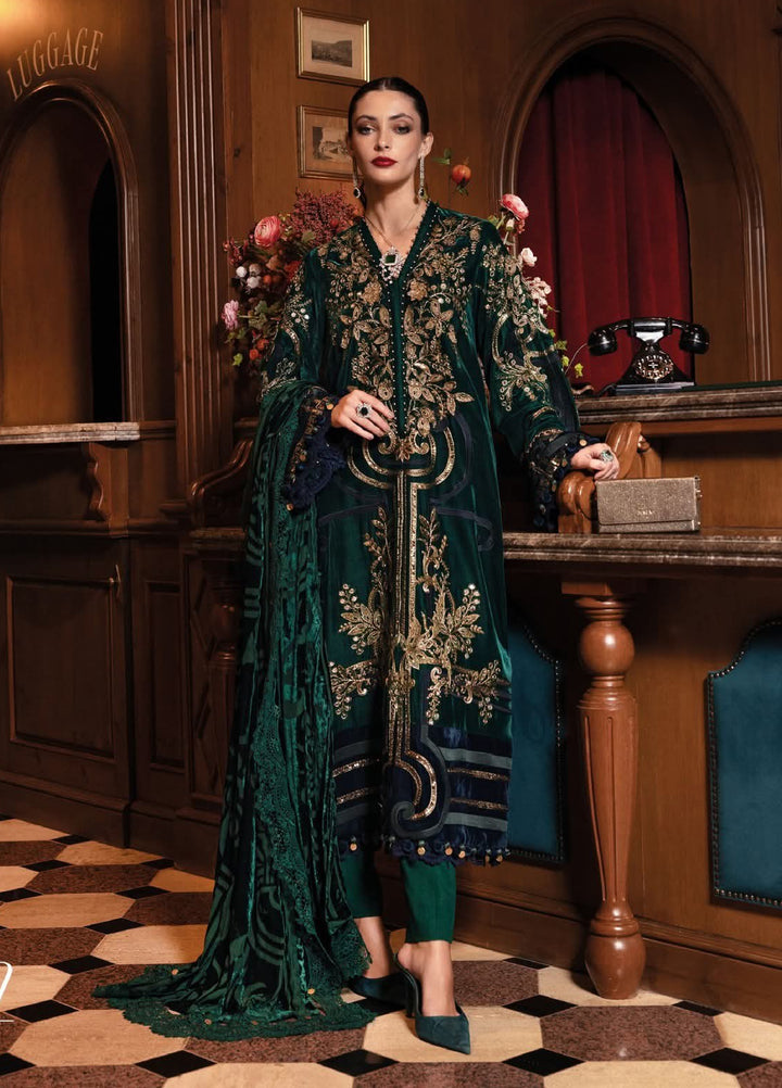 Luxe by Maria B Unstitched Embroidered Velvet 3 Piece MB25LW D2 - Winter Collection