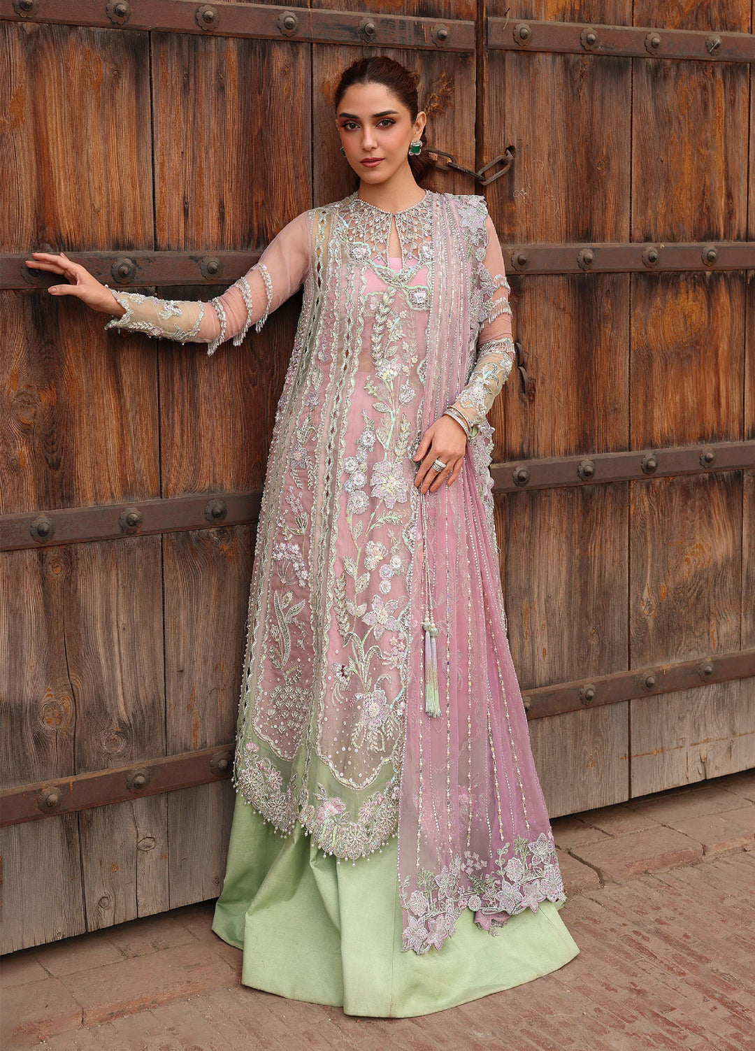 grey and pink walima dress Gray Bridal Dress for Walima Sacramento California USA Maria B Bridal Dress for Walima