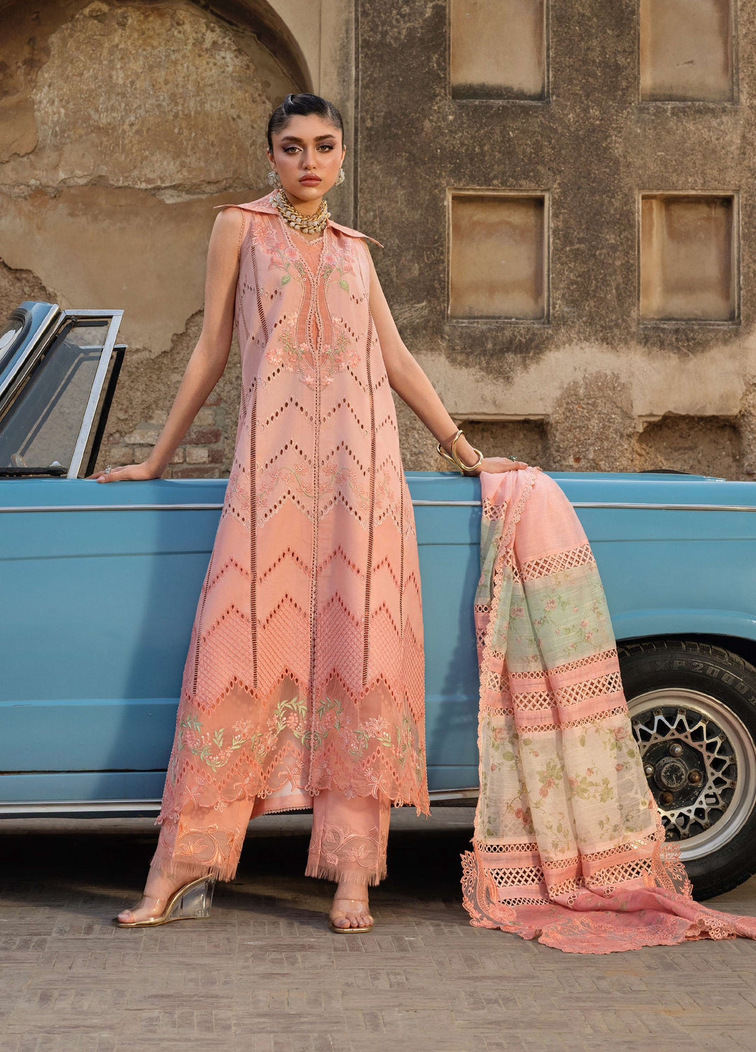 Bloom by Saira Shakira Unstitched Embroidered Lawn 3 Piece Suit SSR26ULB AMBRE-07A - Eid Collection
