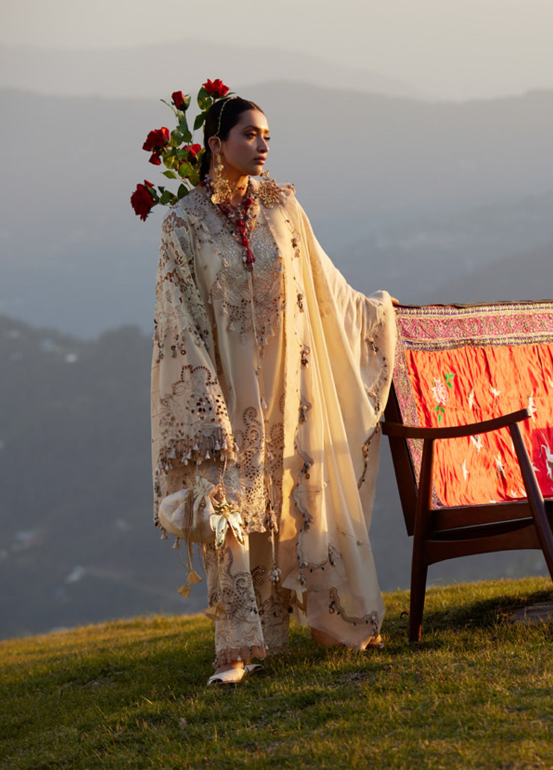 Kashmee Legacy by Elan Unstitched Embroidered Lawn 3 Piece Suit EL26ULKL Brumine EL26-02B - Festive Collection