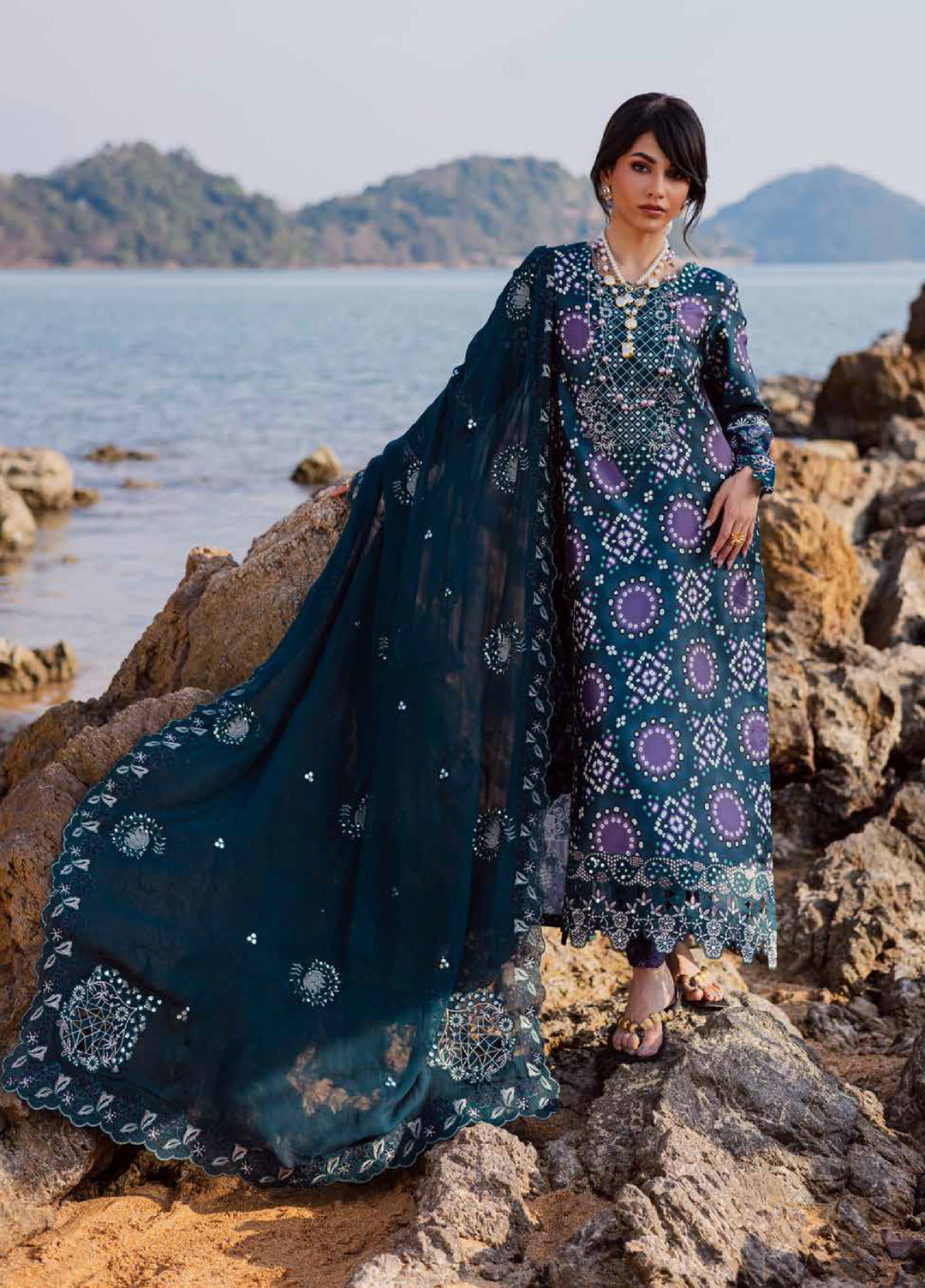 Nureh Unstitched Embroidered Silk 3 Piece Suit NU26US S-27 - Festive Collection
