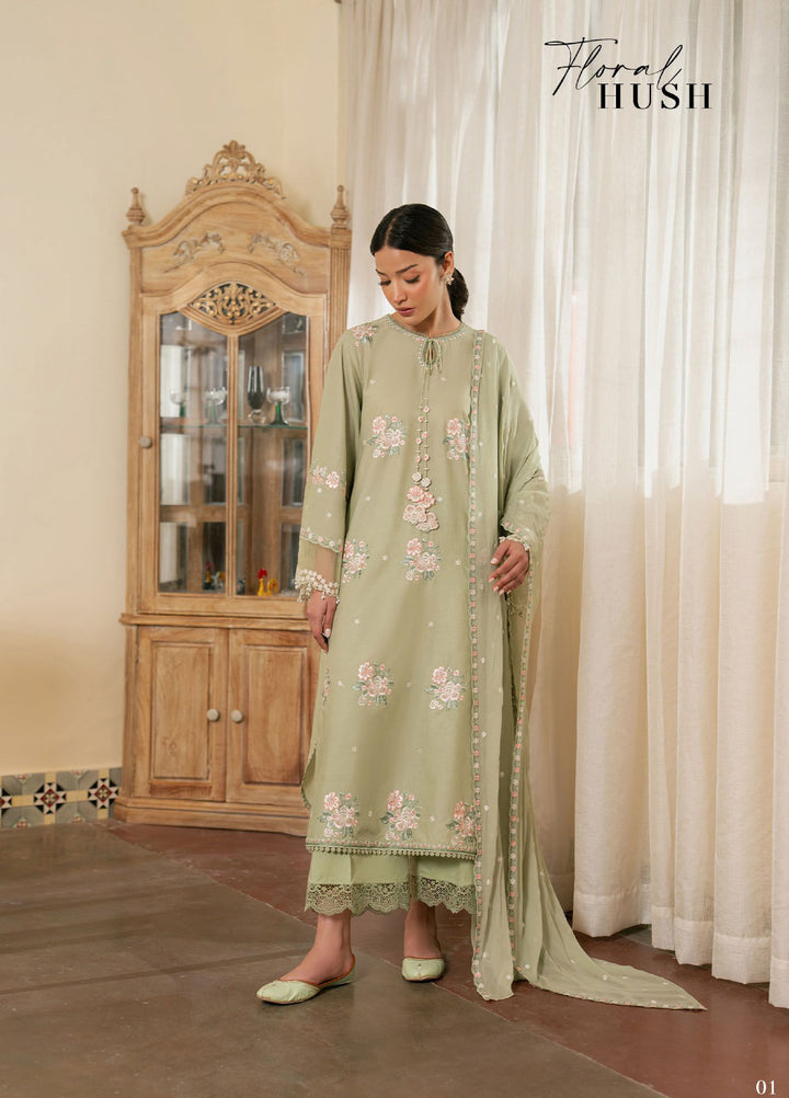 Mahiri by Cross Stitch Unstitched Embroidered Lawn 3 Piece Suit CS26UM D-1 FLORAL HUSH - Summer Collection