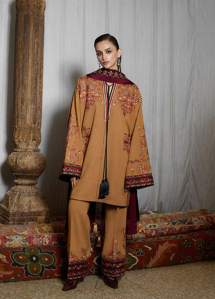 Jugnu by Hussain Rehar Unstitched Karandi Embroidered Suits 3 Piece HR25JW Zrov - Winter Collection