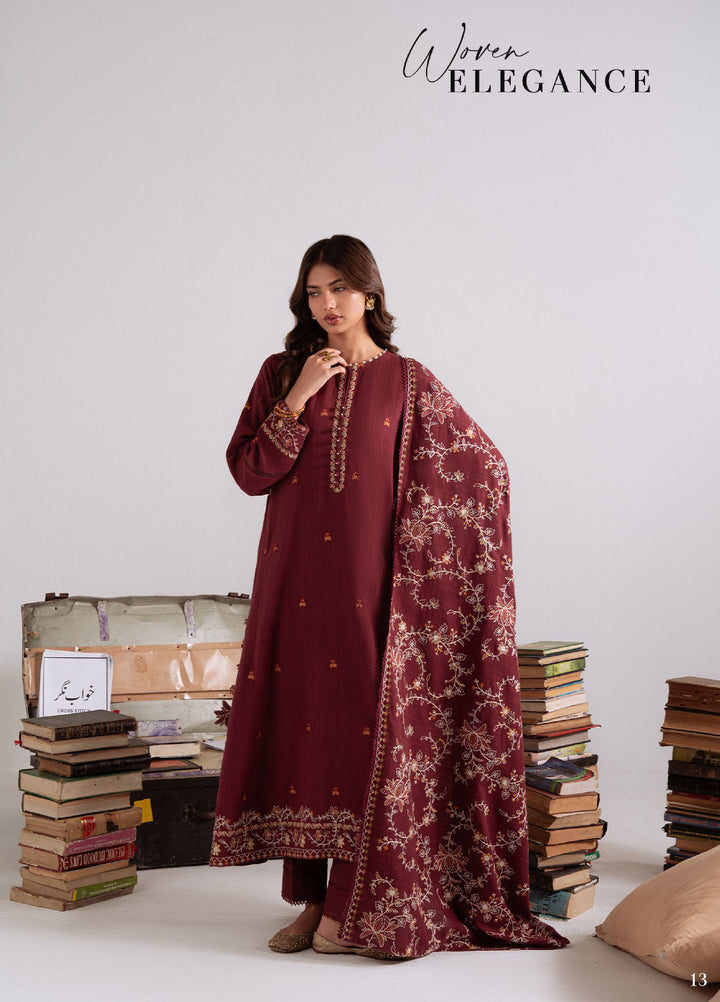 Cross Stitch Unstitched RTS Khaddar Embroidered Suits 3 Piece CS25KW D-03 Woven Elegance - Winter Collection