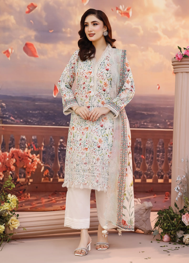 Salina by Regalia Textile Unstitched Cutwork Embroidered Lawn 3 Piece Suit RG26USCL D-2 - Summer Collection